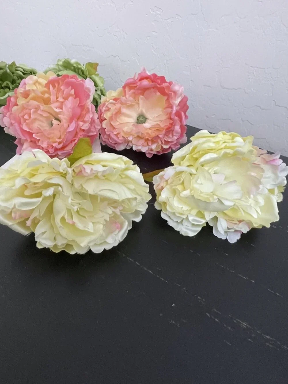 New Napkin Rings Fake Faux Flowers Set of 6